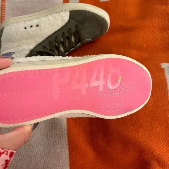 P448 Skate Was Green Sherpa Hi Tops 37 - Picture 7 of 7